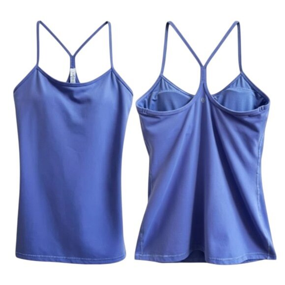 Lululemon Racerback Tank Top Cool Blue Purple Built-In Bra Size 8 - Picture 1 of 8